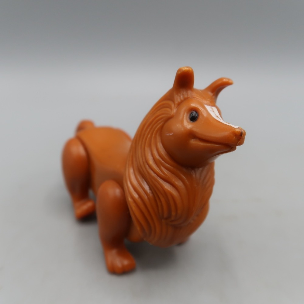 Vintage 1980s Playskool Lil Playmates 3" Border Collie Farm Dog Figure Poseable